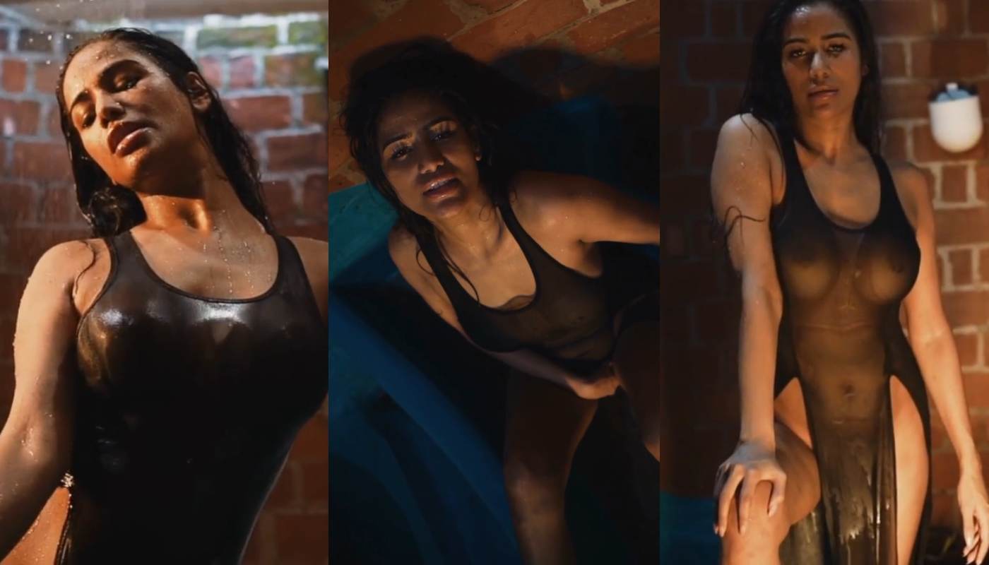 Poonam Pandey Black Wet Dress Onlyfans PPV