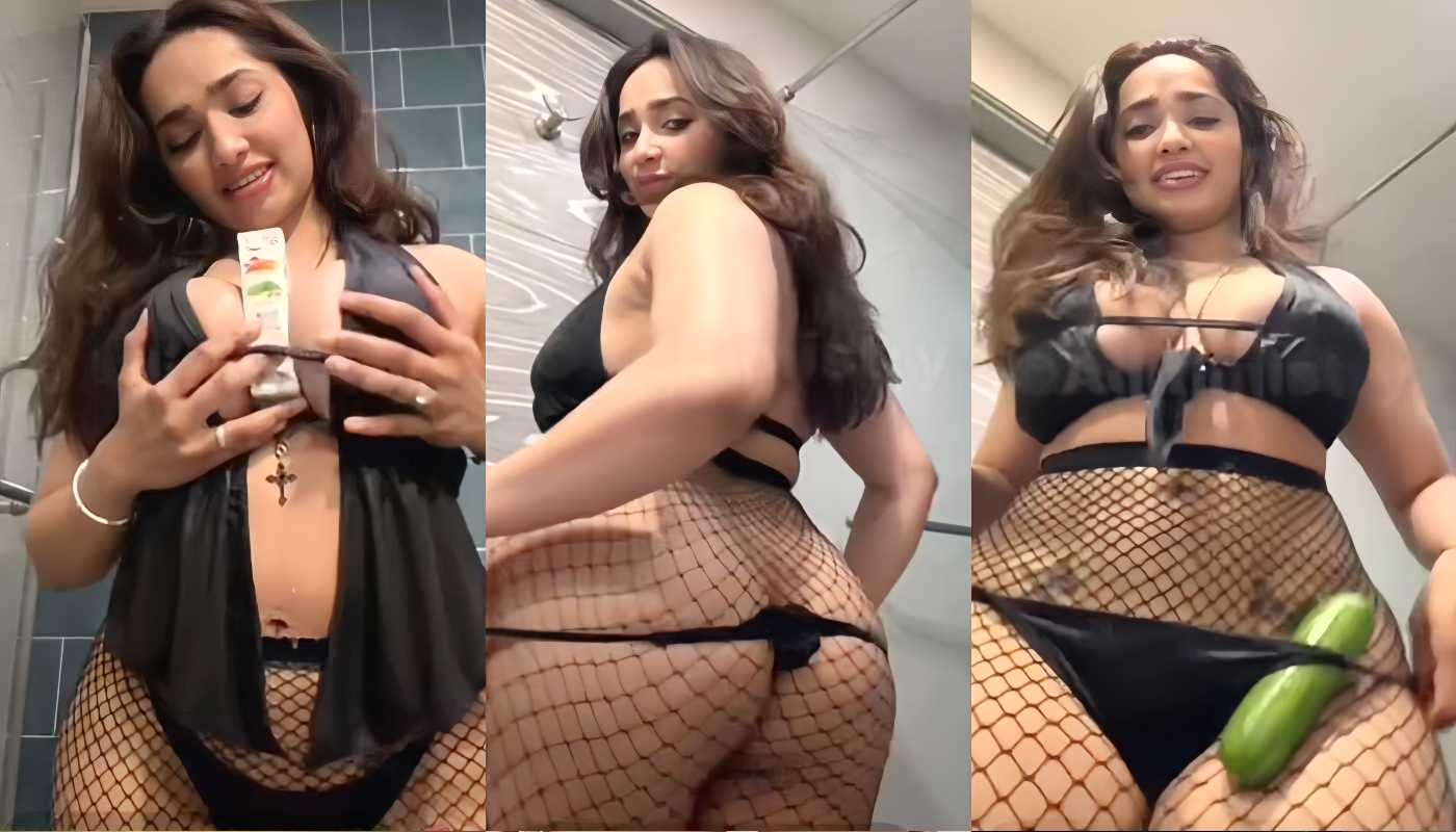 Aditi Mistry Nude Live latest Screen Recorded In Black Dress Part 3