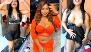 Famous Insta Model Ayushi Jaiswal Teasing Sexy Ass In See Through Sucks Her Nipple And Fucking Her Pussy With Carrot On Tango Show