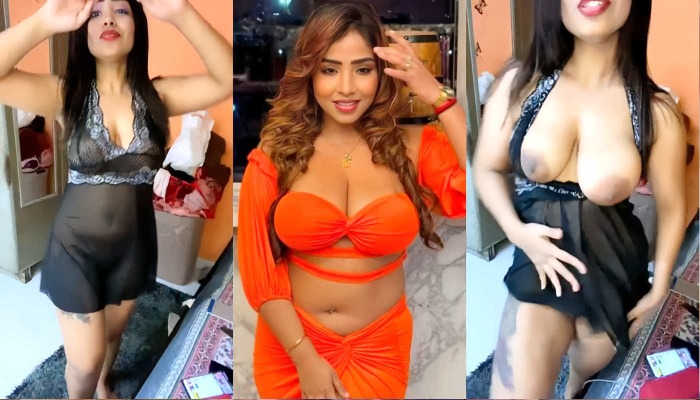 Famous Insta Model Ayushi Jaiswal Teasing Sexy Ass In See Through Sucks Her Nipple And Fucking Her Pussy With Carrot On Tango Show